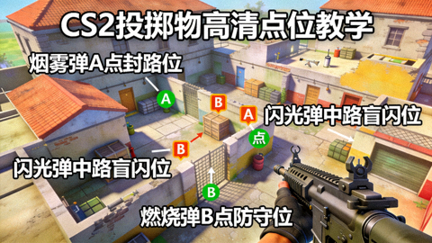 CS2投掷物高清点位教学3D视角演示画面